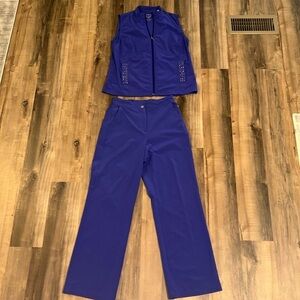 Zenergy By Chicos 2 Piece Blue Pant and Vest Set Travel Sporty Size 0 (Small)